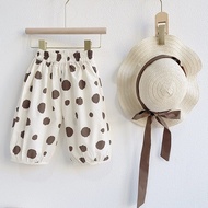 ST11 Children's and baby girl's polka dot lace shirt and pants set