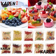 KARENGOODS Cocktail Fork, Picnic Party Supplies Wooden Bamboo Pick,  Disposable Cocktail Pick Picnic