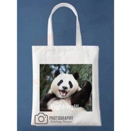 Internet Celebrity Cute Panda Canvas Tote Bag - Korea Fubao/Chengdu HeHua HuaHua/Beijing MengLan