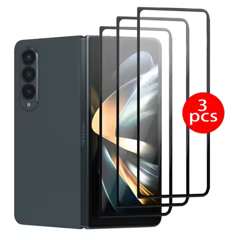 For Samsung Galaxy Z Fold 2 3 Z Fold 4 5 6 Black Tempered Glass Film