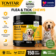 🔥TOVITAR® Flea and Tick Defense Chewable Supplement for Dogs and Cats – 150 chews Veterinarian-Recom
