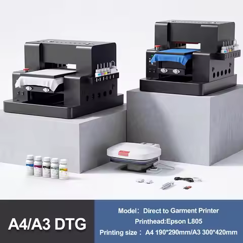 A4 A3 DTG Printer Epson L805 Printhead Flatbed Direct to Garment Printing Machine for Dark Light T-s