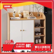 Lemari Sepatu Minimalis white/Rak Sepatu Minimalis kayu/rak sepatu tertutup/ Lemari Serbaguna/ Lemar