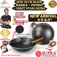 Hot.. New SUPRA Wok set black marble 30cm+frying Pan+Frying Pan/Frying Pan Ears Non-Stick