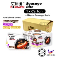 DOKKAEBI Sausage Bite HALAL 1 x Carton Hotdog BlackPepper / Honey Mustard / Tomyam Ready To Eat Inst