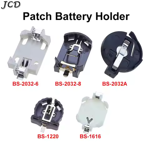 JCD 10pcs SMD SMT CR2450 CR2032 CR2025 CR1220 3V Battery Button BS-2032/1220/1616 Cell Coin Battery