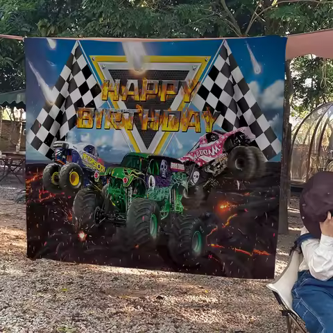 Monster Jam Cartoon High End Quality Banner Printing Artistic Atmosphere Style Camping Flag