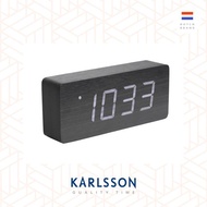 Karlsson, 黑色木紋LED白鬧鐘(大) Alarm clock Tube wood veneer