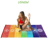 USNOW Yoga Carpet Comfortable Soft Travel Floor Mat Rainbow Tapestry Beach Towel