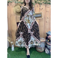 Long DRESS BOHEM RUFFLE TRIBAL 3011 BY GHAUDENS FASHION