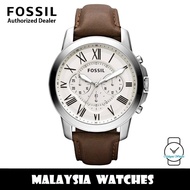 (OFFICIAL WARRANTY) Fossil Men's Grant FS4735 Chronograph Brown Leather Strap Watch FS4735IE