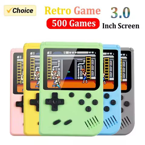 500 In 1 MINI Games Handheld Game Players Portable Retro Video Console Boy 8 Bit 3.0 Inch Color LCD 