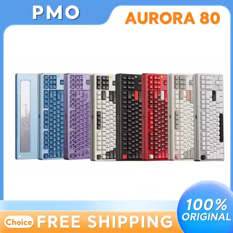PMO Aurora 80 E-sports Mechanical Keyboard RGB Light Dynamic Music Tri-Mode 80%Size Aluminum Body Ho