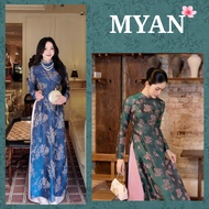 Traditional ao dai DUYEN NHA, graceful wide A-line waist Ao Dai Ao Dai Set - My An Ao Dai