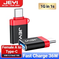 JEYI USB 3.2 to Type C OTG 10G Adapter, 36W Fast Charge Type C to USB 3.2 Converter, Male C to C 40G