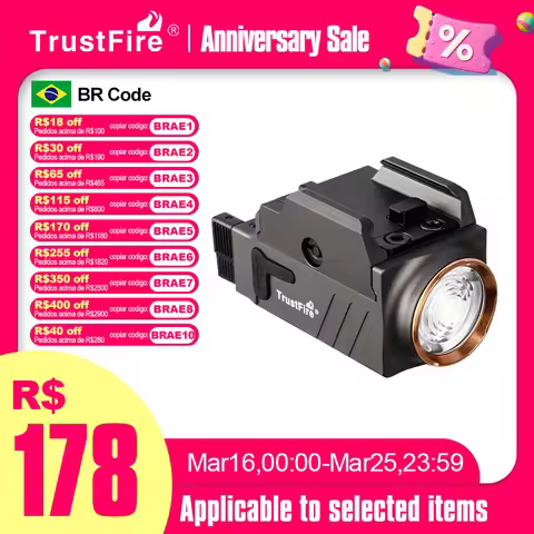 Trustfire GM23 Tactical LED Flashlights Mini Pistol Lights 800 Lumens USB Rechargeable Quick Release