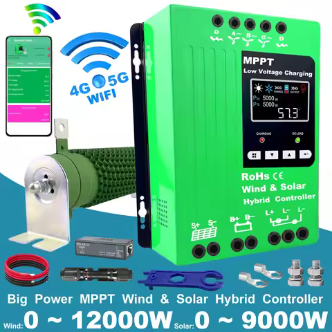 12 24 48V MPPT Solar Charge Controller with Dump Load for 4000W Solar Panel 4KW Wind Generator Lifep