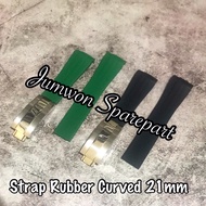 21mm Curved Rubber Strap 21mm Silicone Rubber Watch Strap