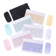 Macaron 10 Inch Color Keyboard Bluetooth Wireless Mouse Set 78 Keys Mini slim-Thin Keyboard Mouse kIt Combo Set For Mobile Phone Android iPad Tablet Computer Notebook Laptops