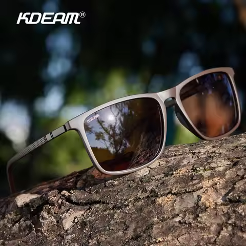 KDEAM Large Frame Square Polarized Sunglasses Photochromic Sun Glasses Men Women Outdoor Driving Eye