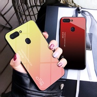 OPPO R15 Pro Case Gradient Aurora Tempered Glass Soft Frame Back Cover OPPO R15Pro Phone Casing