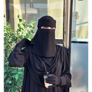 Niqab Chiffon Aritachi Black Saudia Padding Keras