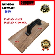 PAPAN JATI GOSOK KAYU PLASTER / WOOD TROWEL 1/4"X4",3/8"X4".1/2"X5" ORIGINAL KAYU JATI (READY STOCK)