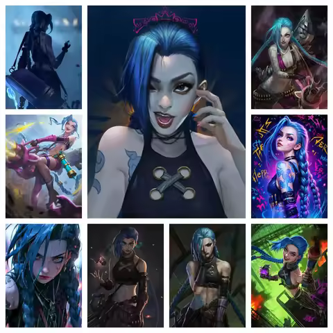 LOL Heroine DIY Diamond Painting Kit Jinx Comic Poster Diamond Embroidery Game Fans Home Decoration 