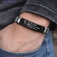 PEWANY1R Family Friendship Bracelet, Bible Verse Stainless Steel/PVC Inspirational Quotes Braclets, 