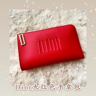 READYSTOCK~RARE VIP GIFT Dior Cosmetic PU Clutch makeup Bag Pouch Pink VIP Gift RED  迪奥皮质手拿化妆包大红色