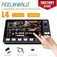 DQU4 FEELWORLD L4 10.1 Inch Multi Camera Video Mixer Switcher With  Touch Screen 4xHDMI 1xSDI Inputs