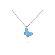 S925 Silver Four Leaf Clover Van Cleef & Arpels Butterfly Long pendant