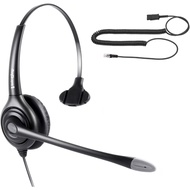 VoiceJoy HD251 Telephone Headset Mono w/Noise Canceling Mic + Quick Disconnect for Avaya Aastra Allw