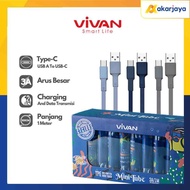 VIVAN CTC100 Type C Data Cable 3A Cable Data Tube 100cm