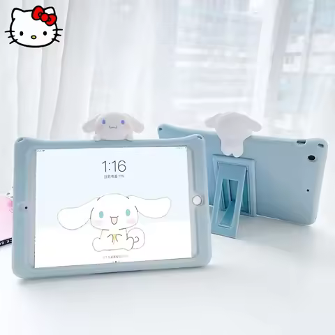 Sanrio Cinnamoroll Ipad Case Kawaii Anime Silicone Stand Accessories for Ipad Pro 2022 2021 2020 Air