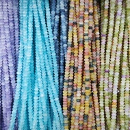 AILIMI 50pcs 5x8mm Ice Cracked Jade Shavings Abacus Beads Wheels Flat Beads Colored Dopamine Colored