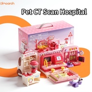 Dimoarch Pet CT Scan Hospital Play Set 2 In 1 Ambulance to Clinic Toy with Voice Interactive Screen