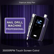 35000RPM Titanium Alloy Portable Nail Drill Machine Rechargeable Nail Grinder Electric Nail File Man