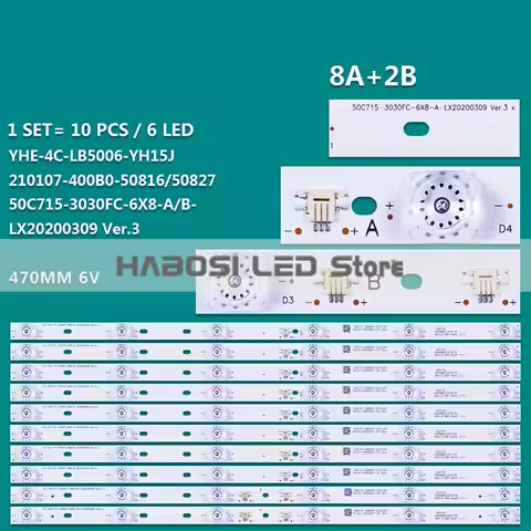 10pcs/Kit LED YHE 4C LB5006 YH16J YHF 4C LB5006 YH15J 50C715 3030FC 6X2 B LX20200309 Ver.3 6X8 A 50D