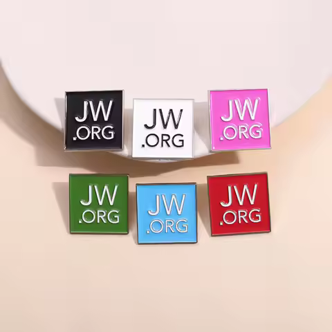 JW.ORG Icon Collect Brooch Enamel Pins Custom Creativity Squares Simple Patter Brooches Decor Backpa