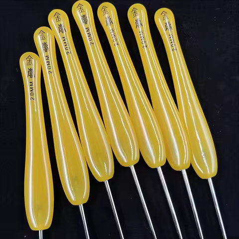 Jinlan Crochet Resin Handle Amber Yellow Standard Needle DIY 0.4 0.5 0.6 0.7 0.8 0.9 2.0 2.5 3.0 4.0