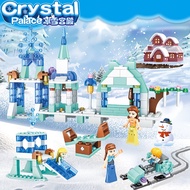 4 in 1 disney Girl Building Block Set LeGo Frozen Toys Princess Castle Ice and Snow Park Building Bricks