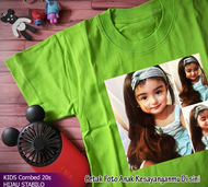 KAOS ANAK SABLON NAMA DAN FOTO SENDIRI / KAOS ANAK CETAK FOTO NAMA SENDIRI 1/14 TAHUN / KAOS CUSTOM