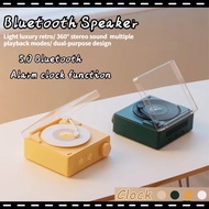 Bluetooth Speaker Wireless with Clock Subwoofer Music Player Desktop Clock Retro Clock Bluetooth
