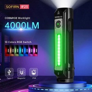 Sofirn IF23 Flashlights 4000lm Spotlight Floodlight Color 3 Types Bright Side Lamp Magnetic Tail Typ