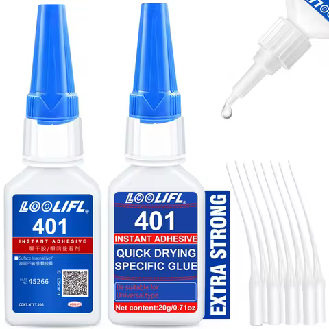 Brand-new Upgraded 401 Super Cyanoacrylate Glue, Instant Drying in 5 Seconds, Waterproof, Stable and