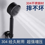 304Stainless Steel Black Hand Spray Supercharged Shower Head Shower Nozzle Lotus Seedpod Single Head Hand Held Shower Set