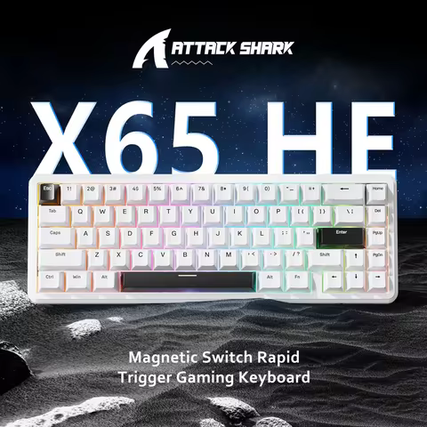 ATTACK SHARK X65 HE 65% Wired Gaming Keyboard with 8000 Hz Polling Rate, 0.01mm RT Accuracy, PBT Key
