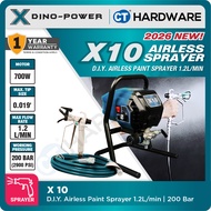 Dino-Power SP460 1.8L/min | X10 1.2L/min | Airless Paint Sprayer Come With 6372S Spray Gun RAC X517 