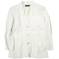 POLO RALPH LAUREN 20SS 亞麻西裝外套 211800721001 0 白色（原價：¥81,400）單排三粒扣修身西裝外套（二手）